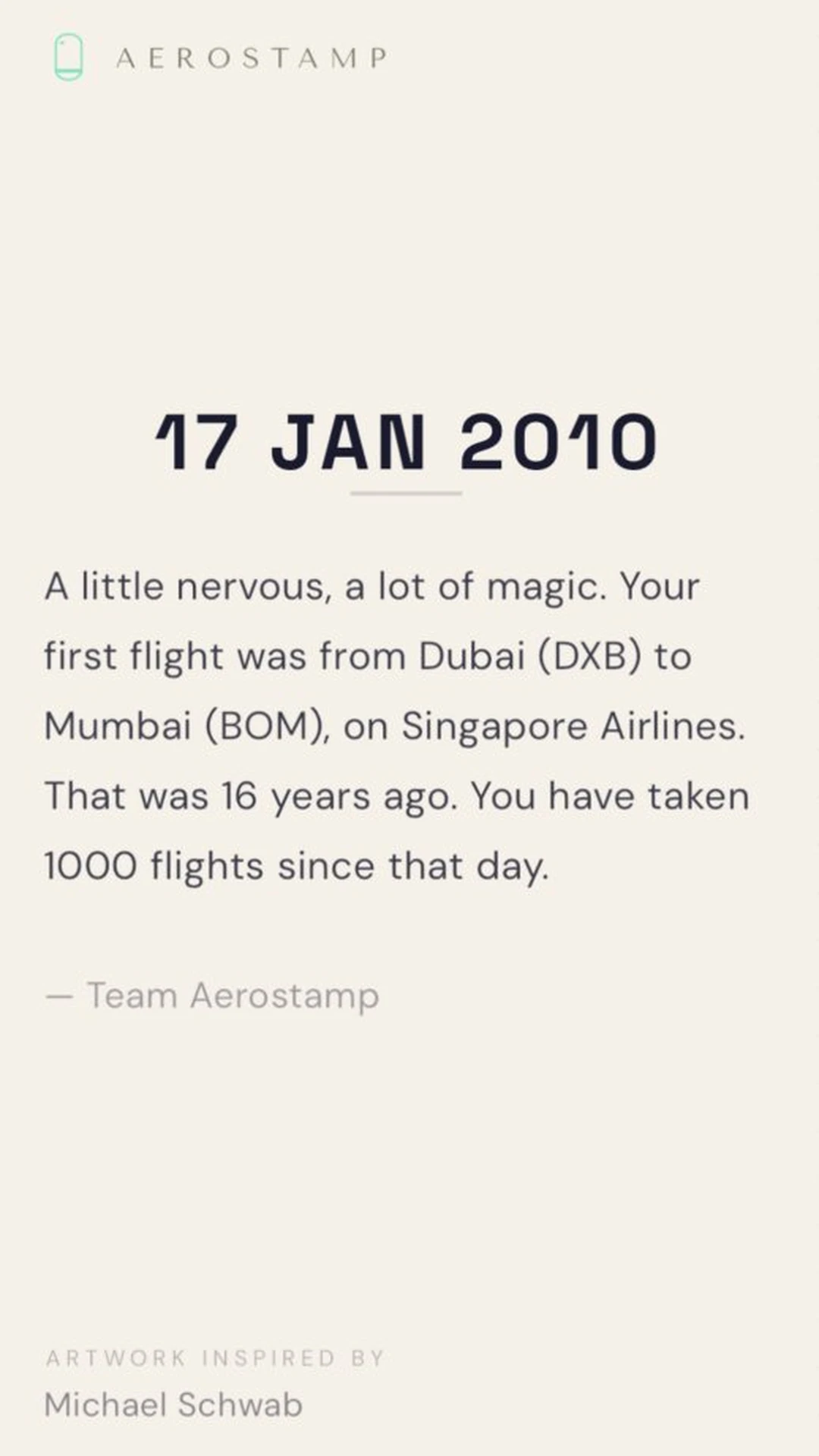 First Flight stamp - back