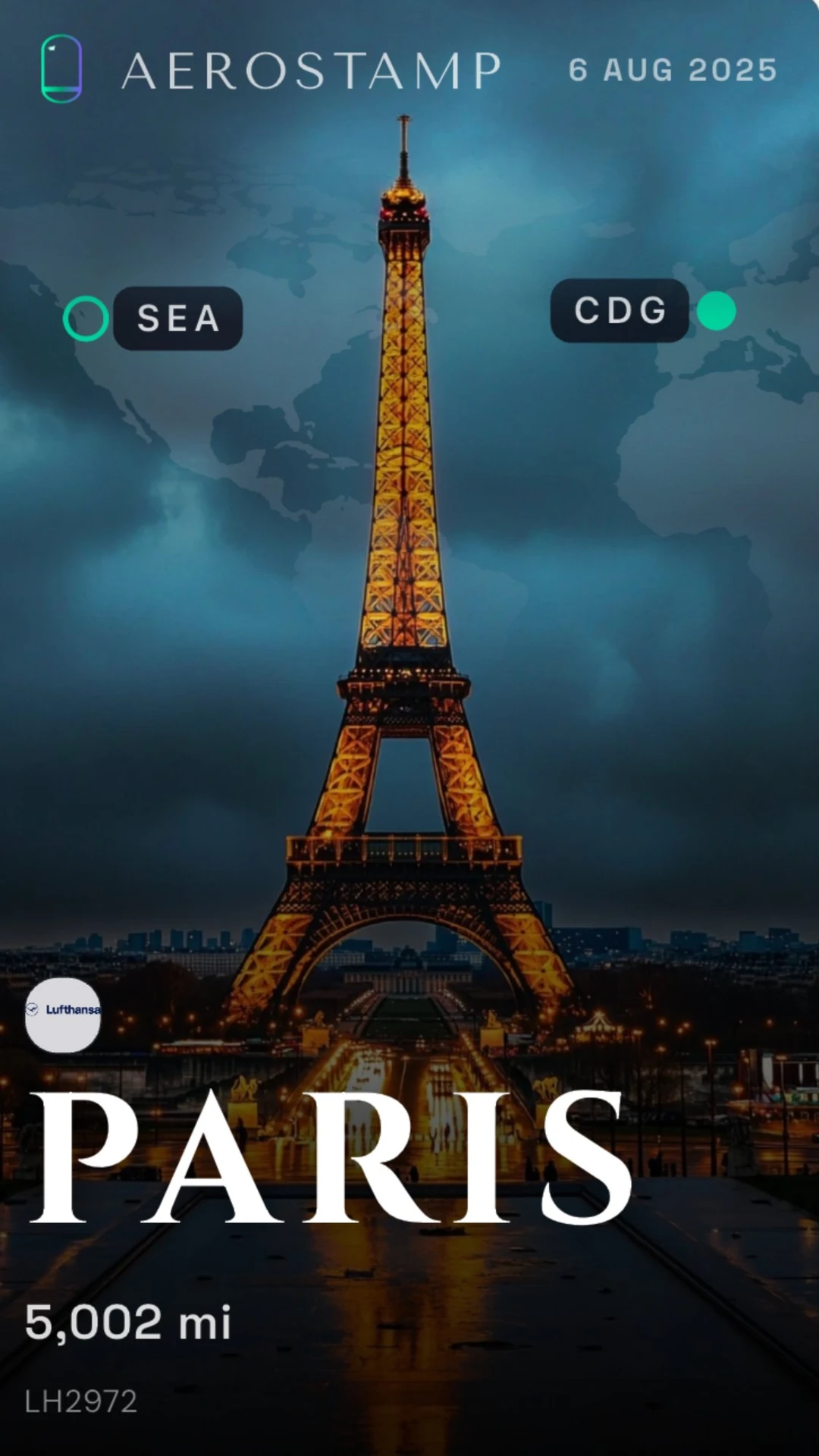 Paris cityscape stamp