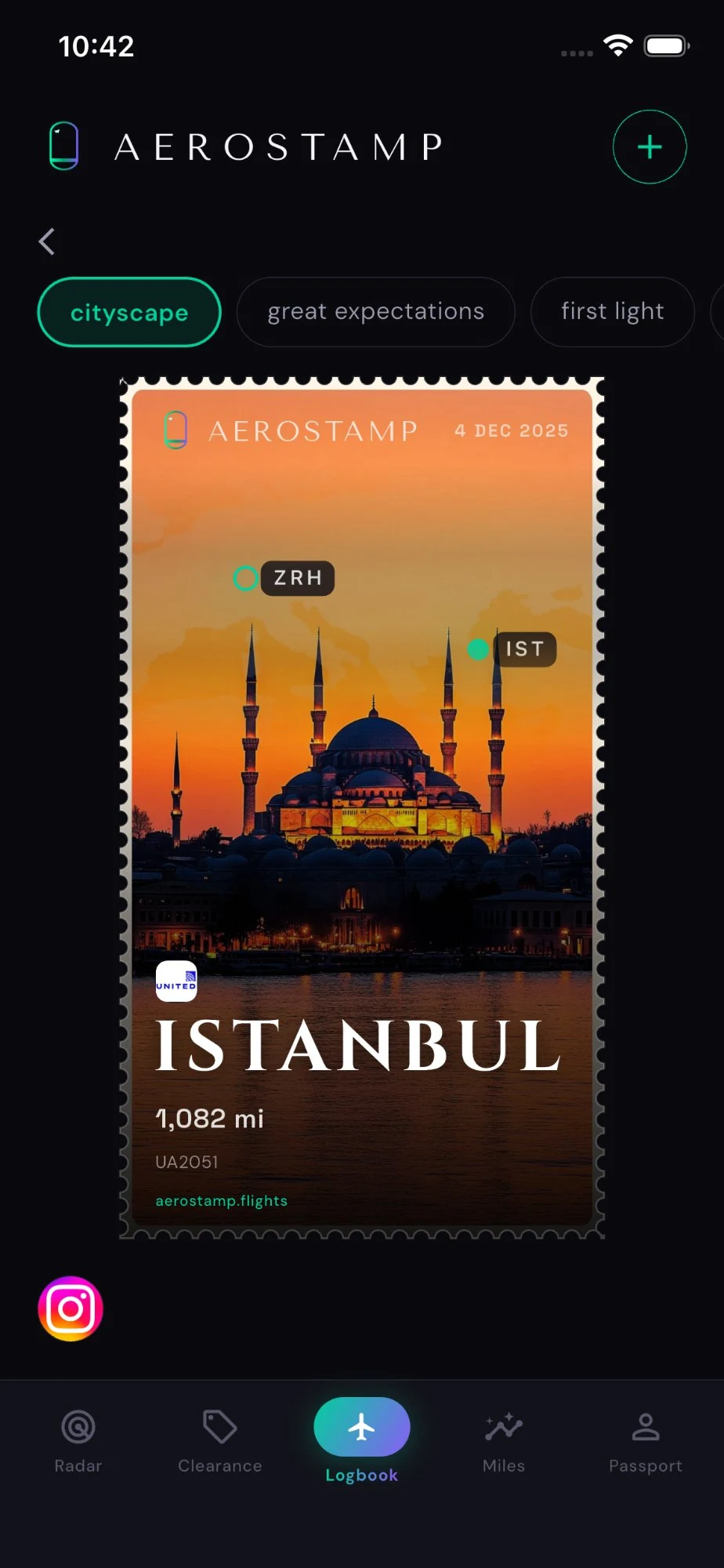 Istanbul cityscape stamp