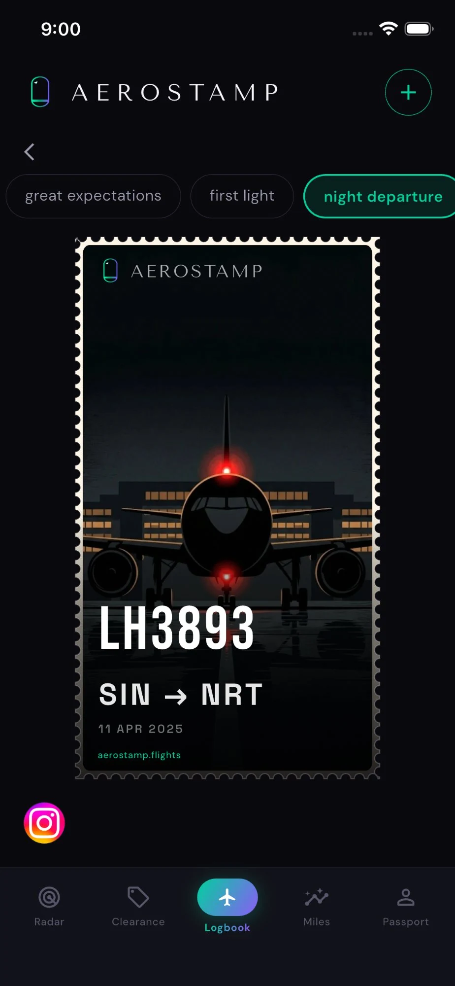 Night Departure mood stamp