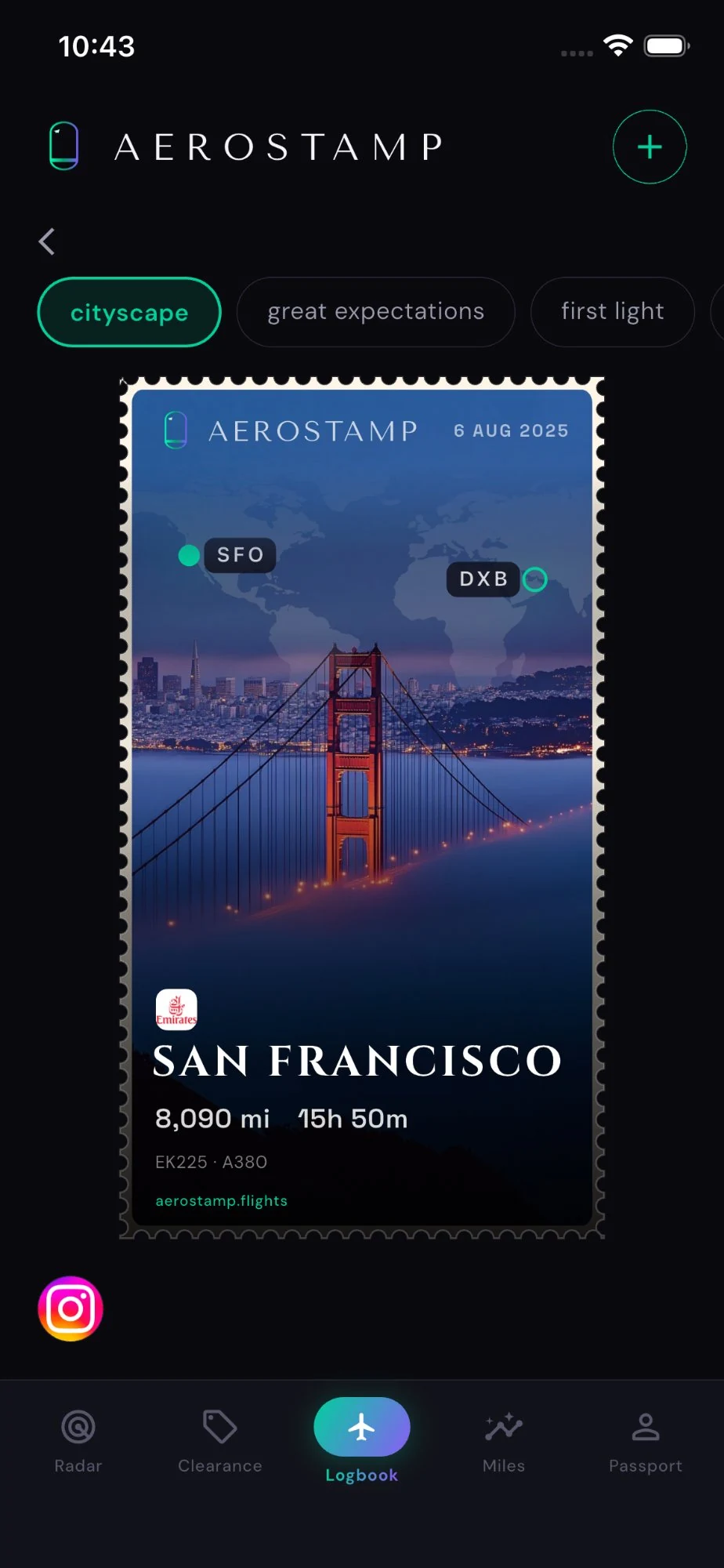San Francisco cityscape stamp
