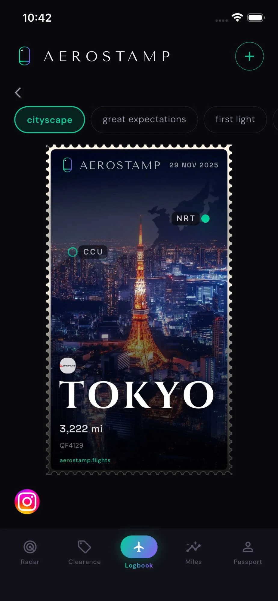 Tokyo cityscape stamp